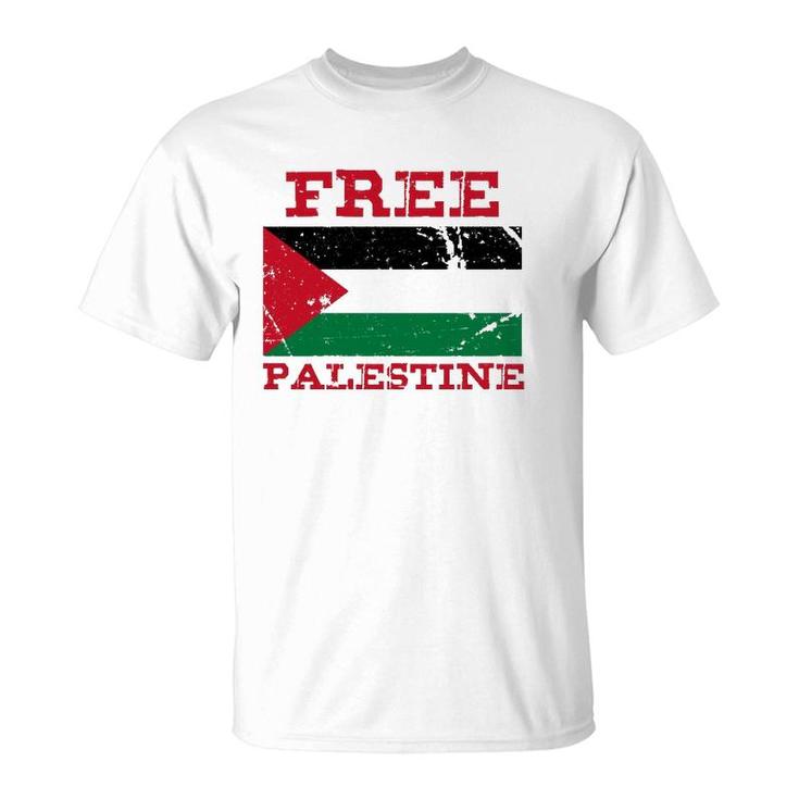 Free Palestine With Graphic Vintage Palestinian Flag Long Sleeve T ...