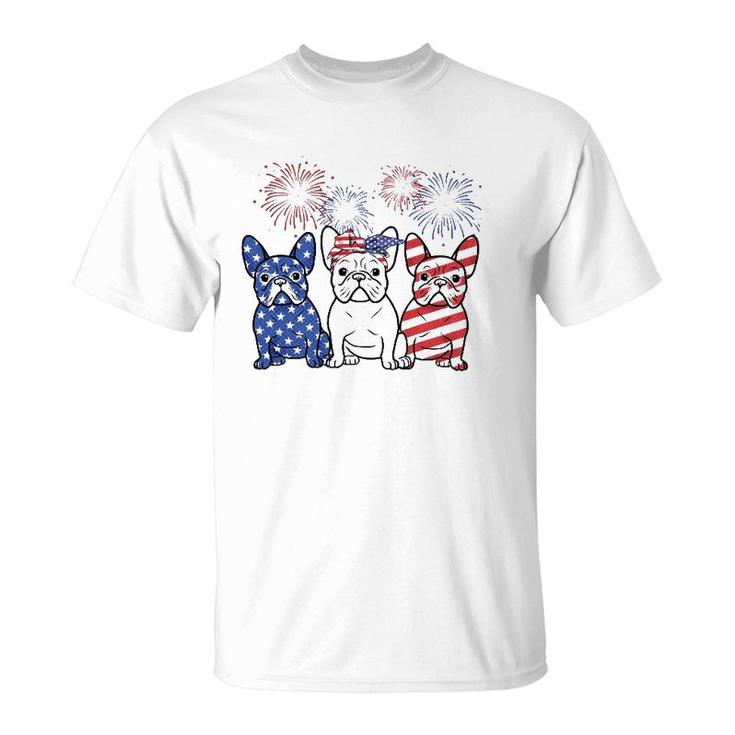 French Bulldog American Flag 4Th Of July Independence Day T-Shirt