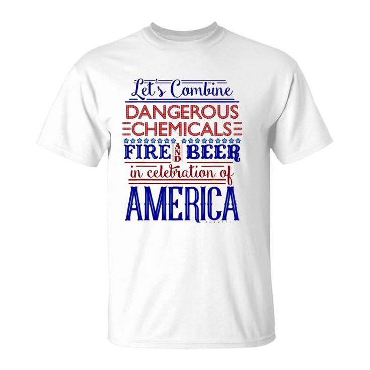 Funny 4Th Of July Independence Day Beer Fireworks Lt T-Shirt