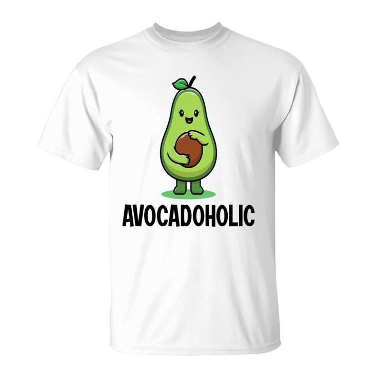 Funny Avocado Avocadoholic Hug A Small Ball  T-Shirt