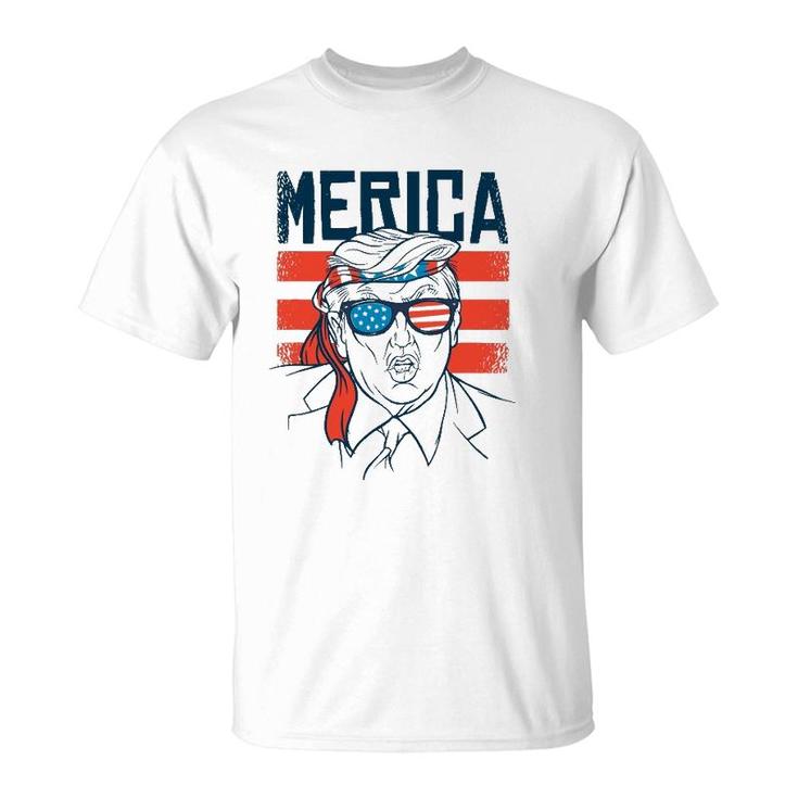 Funny Donald Trump 4Th Of July Independence Day America Flag T-Shirt