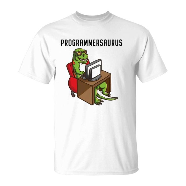 Funny Programmerrex Dinosaur Programming Coding Nerd Gift T-Shirt
