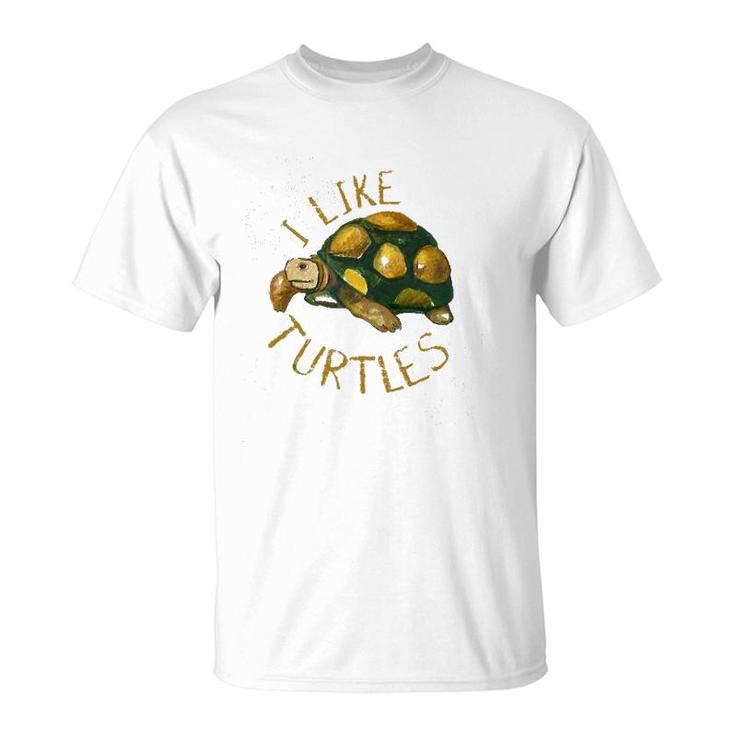 Funny Turtle Lover Gift Vintage I Like Turtles T-Shirt