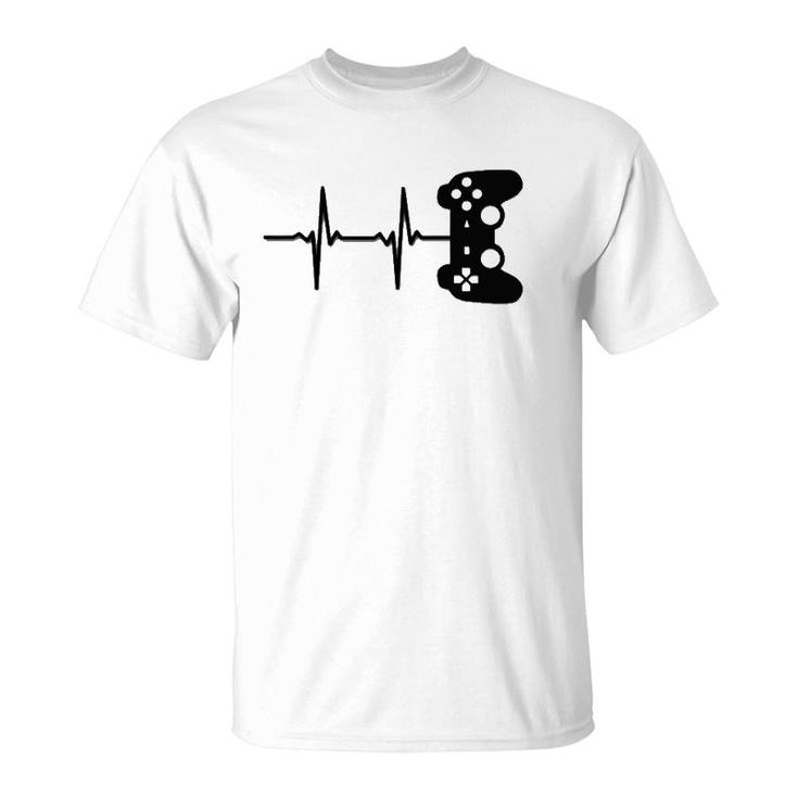 Gaminggamer Heartbeat Video Game Lover T-Shirt