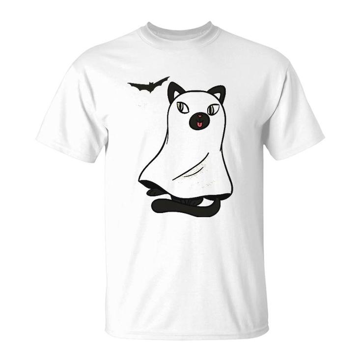 Ghost Cat Kitty Kitten Halloween T-Shirt