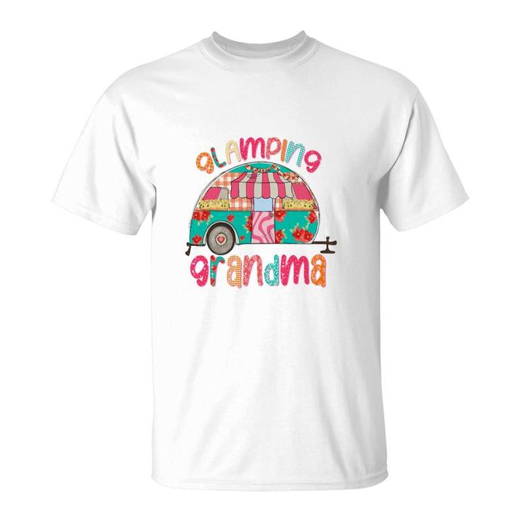 Glamping Grandma Colorful Design For Grandma From Daughter With Love New T-Shirt