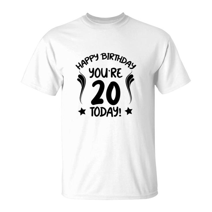 Happy 20Th Birthday You Are Twenty Years Old Since 2002 T-Shirt