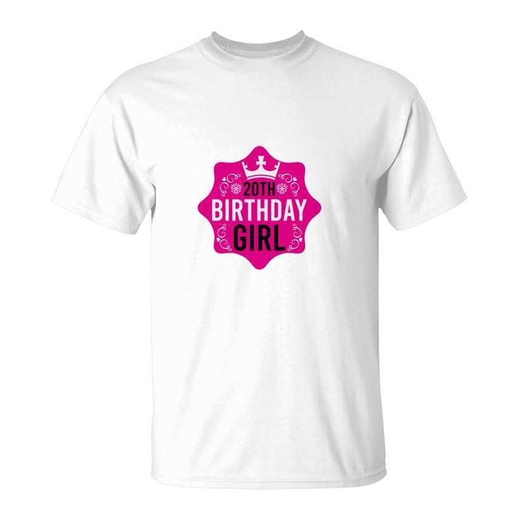 Happy Beautiful 20Th Birthday Girl With Many Good Wishes Since I Was Born In 2002 T-Shirt