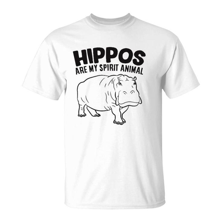 Hippos Are My Spirit Animal Funny Hippopotamus  T-Shirt