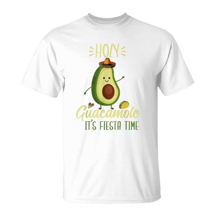 Holy Guacamole Its Fiesta Time Funny Avocado Cinco De Mayo  T-Shirt
