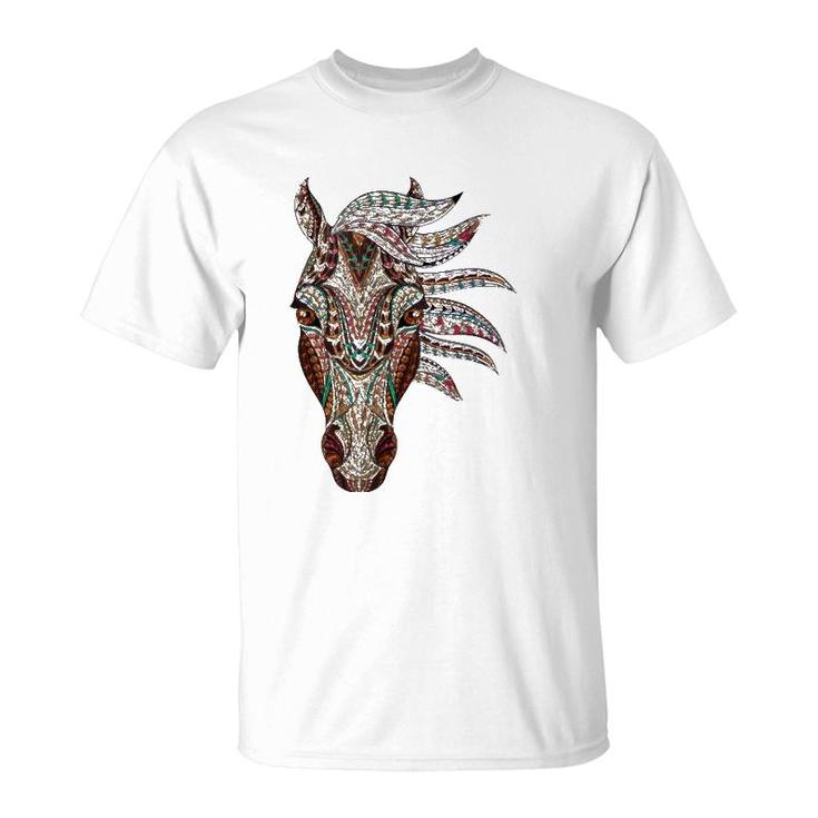 Horse Tribal Abstract Art Native American Geometric Horse  T-Shirt