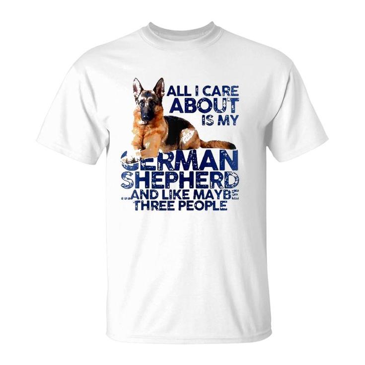 I Like My German Shepherd And Maybe Like 3 People Dog Lover Raglan Baseball Tee T-Shirt
