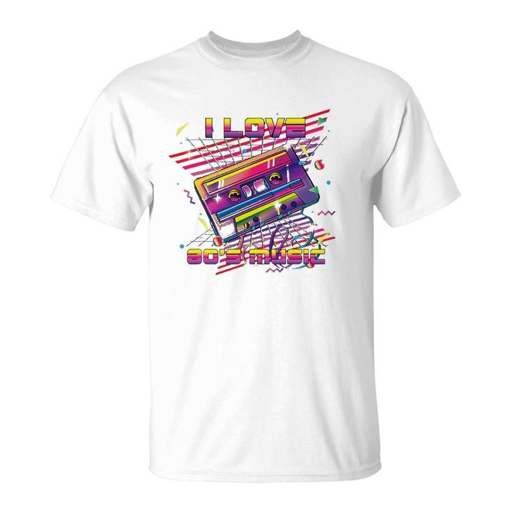 I Love 80S Music Retro Cassette Eighties Vintage Mix Tape T-Shirt