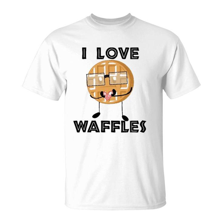 I Love Waffles  Waffle Love Pun T-Shirt
