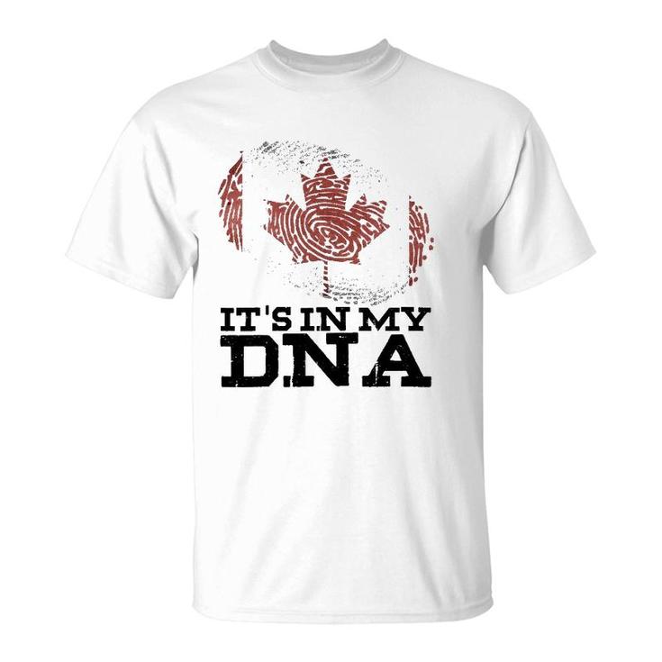 Its In My Dna Canadian Canada Flag Hockey Fan Gifts T-Shirt
