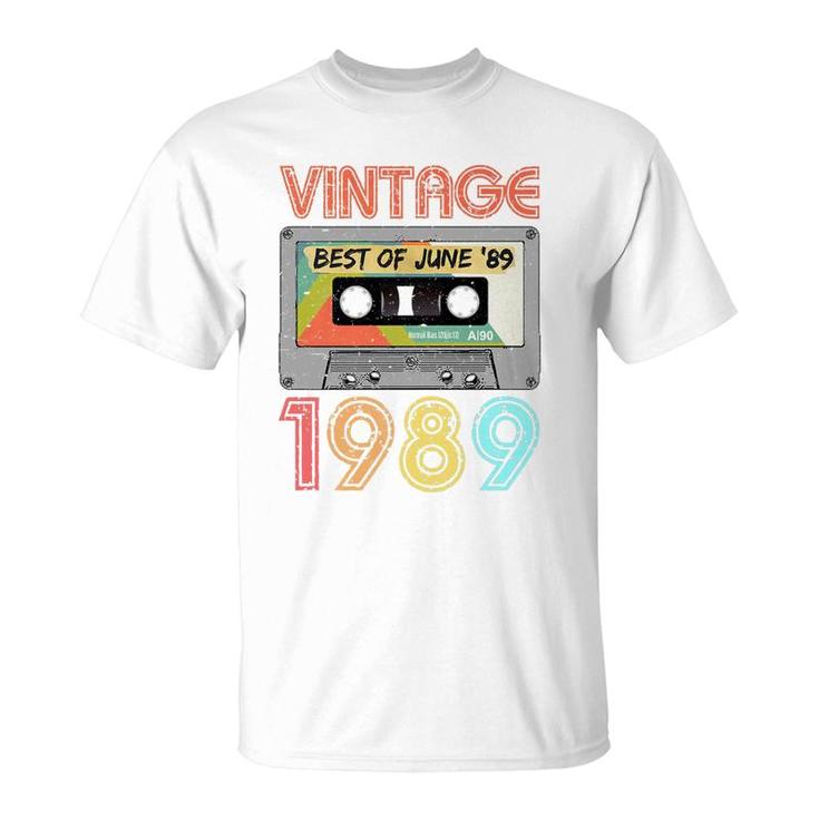 June 1989 30Th Birthday  Mens Womens Vintage 1989 T-Shirt