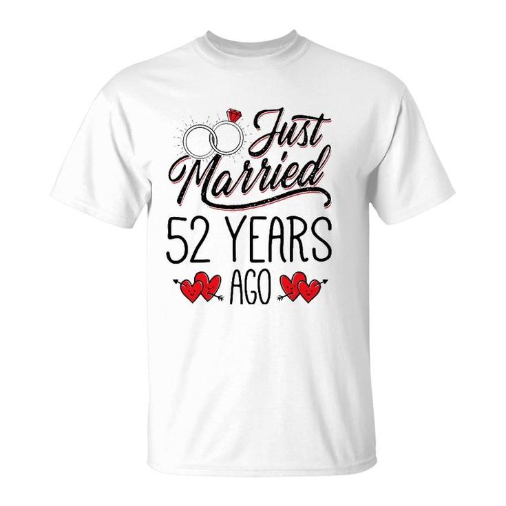 Just Married 52 Years Ago Funny Couple 52Nd Anniversary Gift T-Shirt