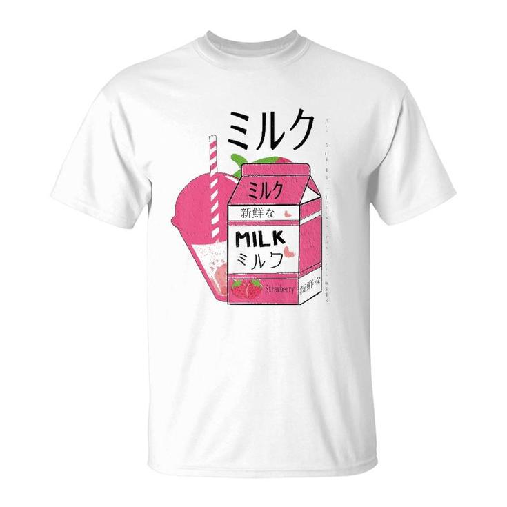 Kawaii90S Japanese Otaku Stylish Aesthetic Milk Strawberry T-Shirt