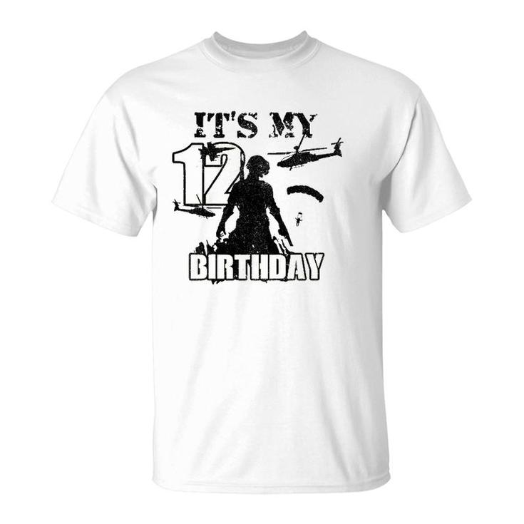Kids 12 Years Old Call Of Theme Its My Birthday Gift Boys Girls T-Shirt