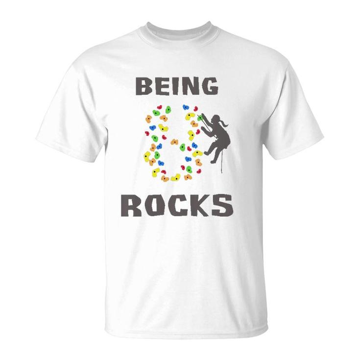 Kids Being 8 Years Old Rocks Girl Rock Climber 8Th Birthday T-Shirt