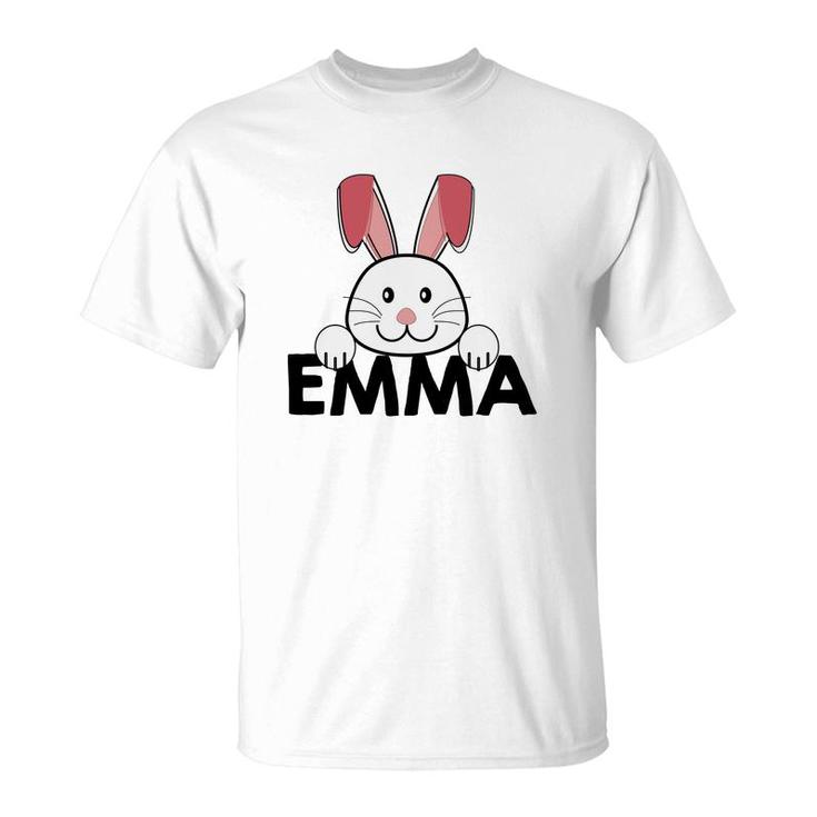 Kids Easter Bunny Egg Hunt Customized Emma T-Shirt
