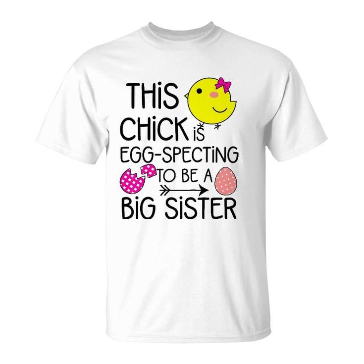 Kids Girls Easter Eggspecting To Be A Big Sister Announcement T-Shirt