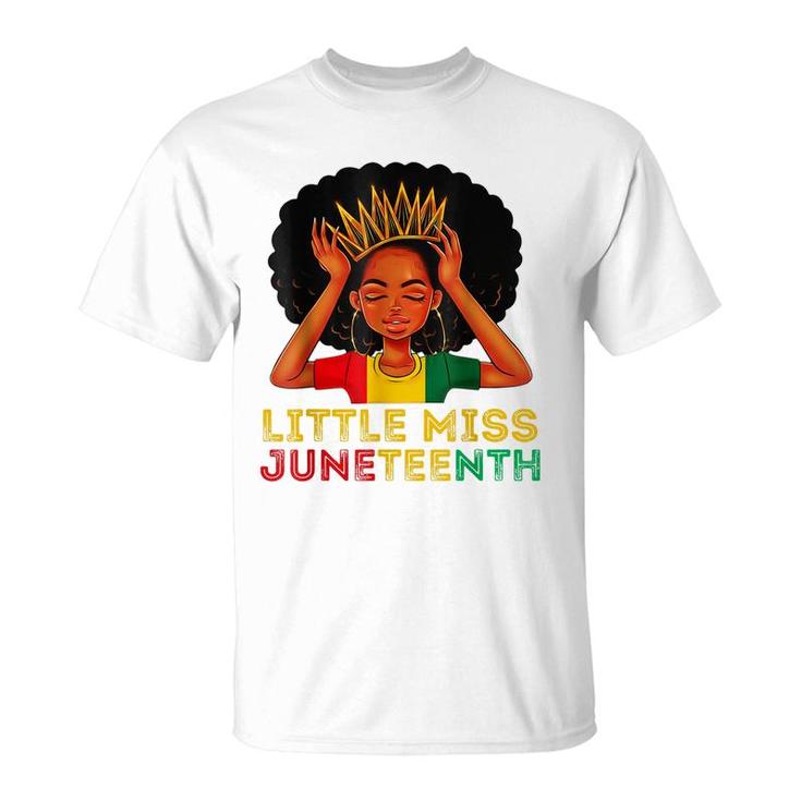 Kids Little Miss Juneteenth Black Girl Melanin Cute Toddler   T-Shirt