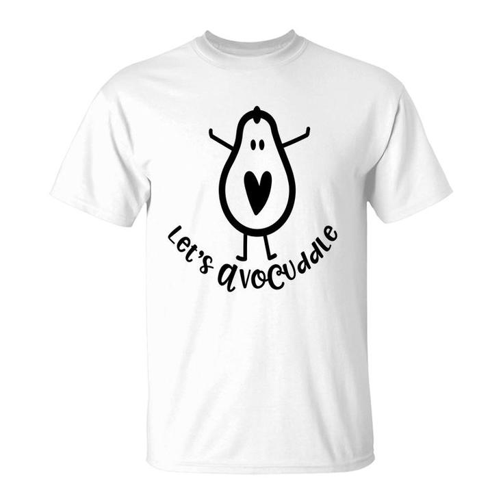 Lets Avocuddle Funny Avocado Black Graphics T-Shirt