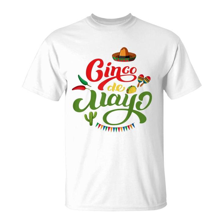 Lets Fiesta Mexico Mexican Lover Funny Cinco De Mayo  T-Shirt