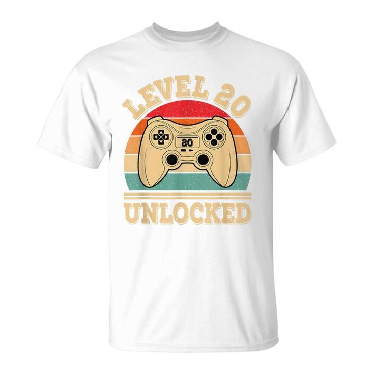 Level 20 Unlocked Video Gaming 20Th Birthday 2002 Retro Game  T-Shirt
