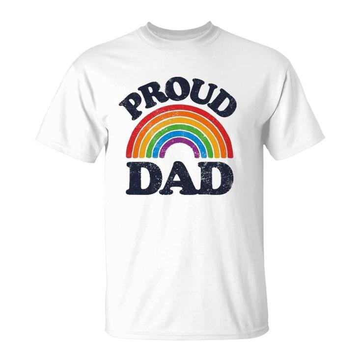 Lgbtq Proud Dad Gay Pride Lgbt Ally Rainbow Fathers Day T-Shirt