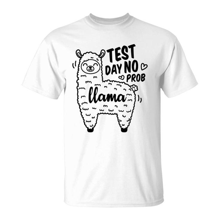 Llama Test Day No Prob Llama Black Graphic T-Shirt