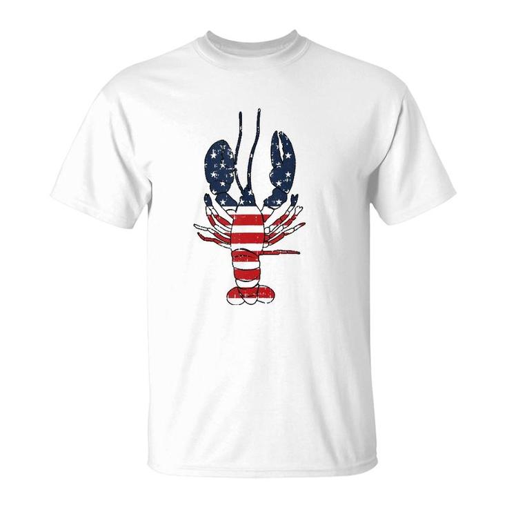 Lobster 4Th Of July American Flag Sea Ocean Lover Patriotic  T-Shirt
