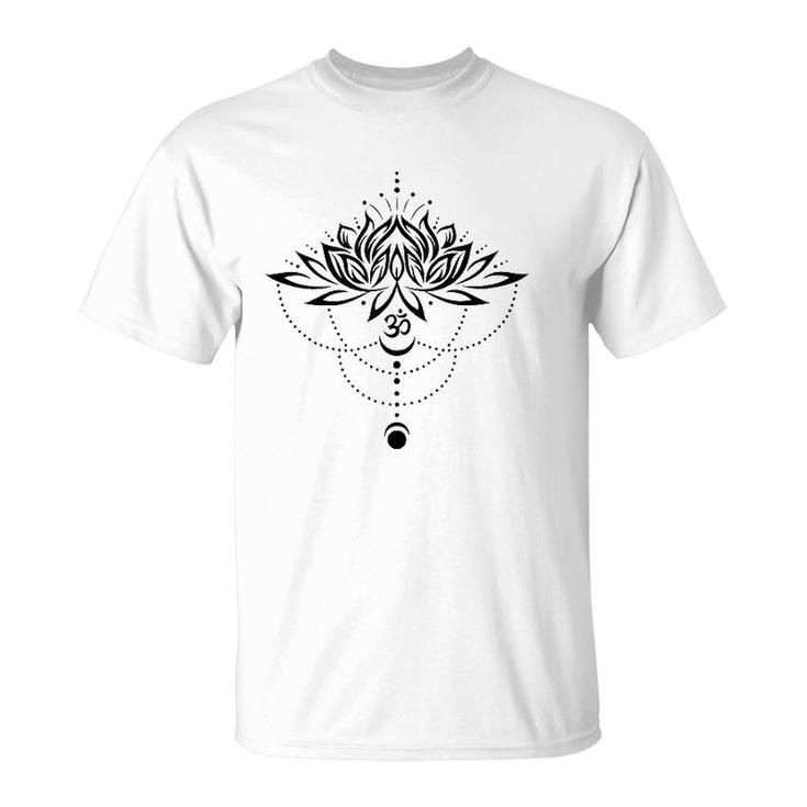 Lotus Flower Om Symbol Yoga Lovers Meditation Moon Gift Idea T-Shirt