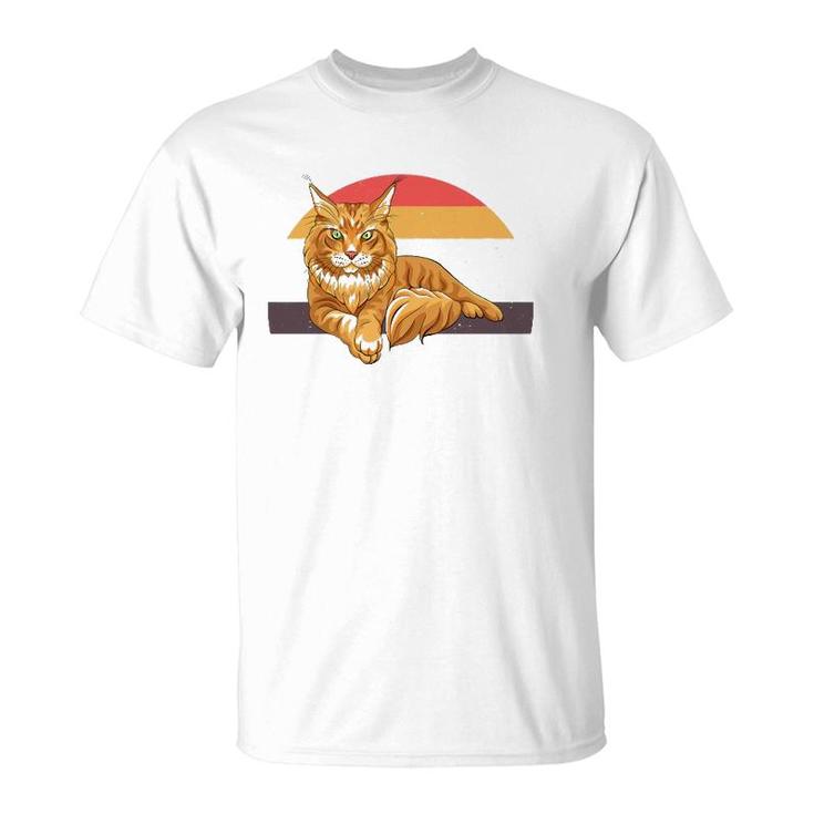 Maine Coon Cute Cat Vintage Retro T-Shirt