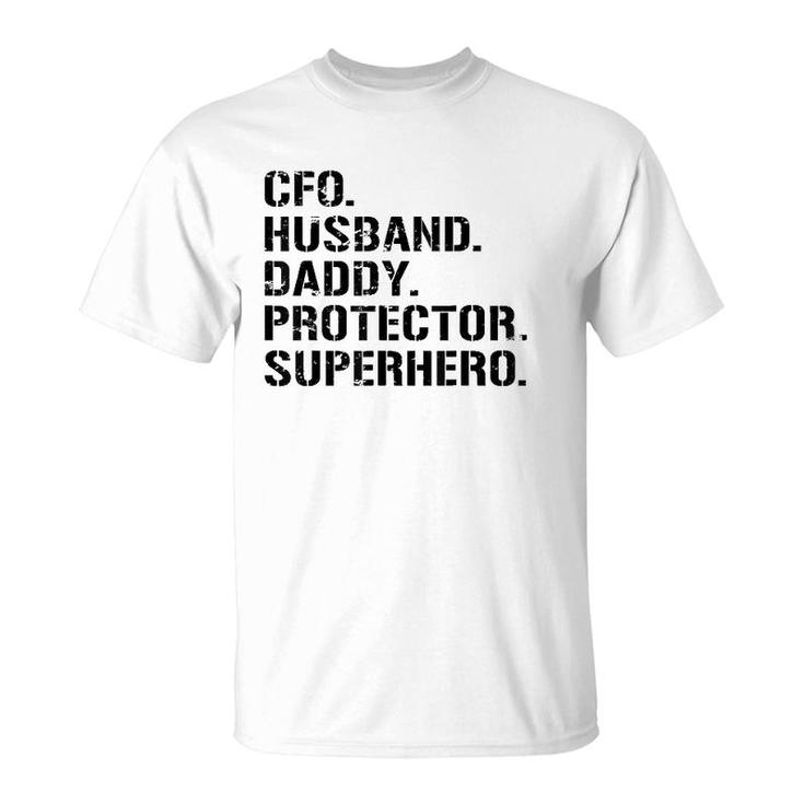 Mens Fathers Day Gift Cfo Husband Daddy Protector Superhero T-Shirt