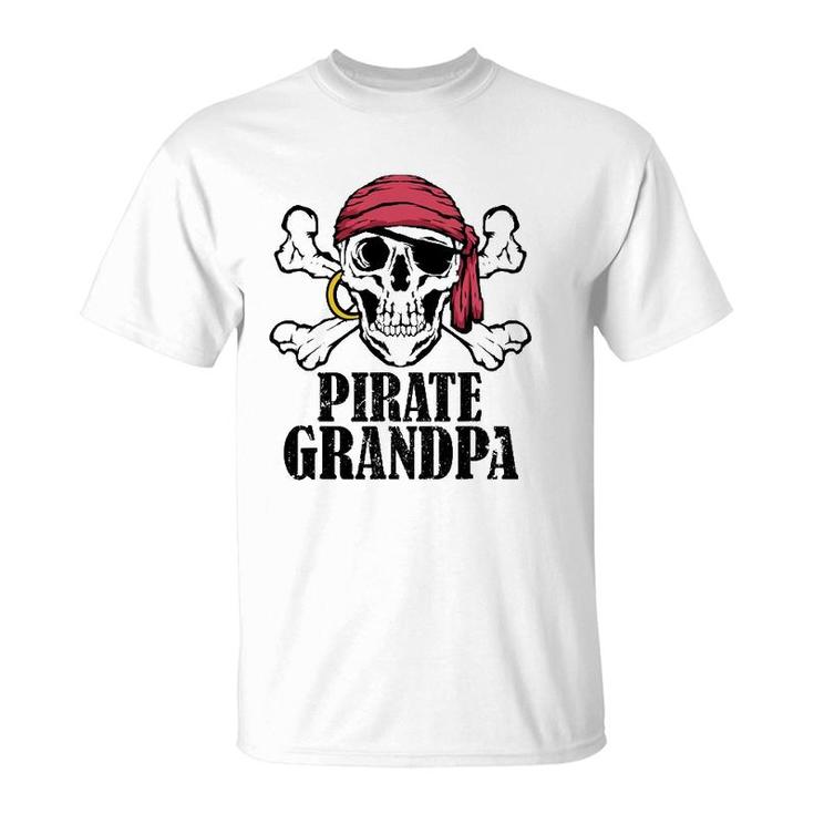 Mens Pirate Birthday Costume Jolly Roger Pirate Grandpa T-Shirt