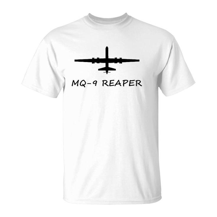 Mq-9 Reaper Drone Aircraft American Flag Demon  T-Shirt