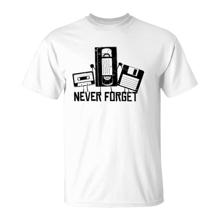 Never Forget Retro Vintage Cassette Tape Novelty Funny T-Shirt