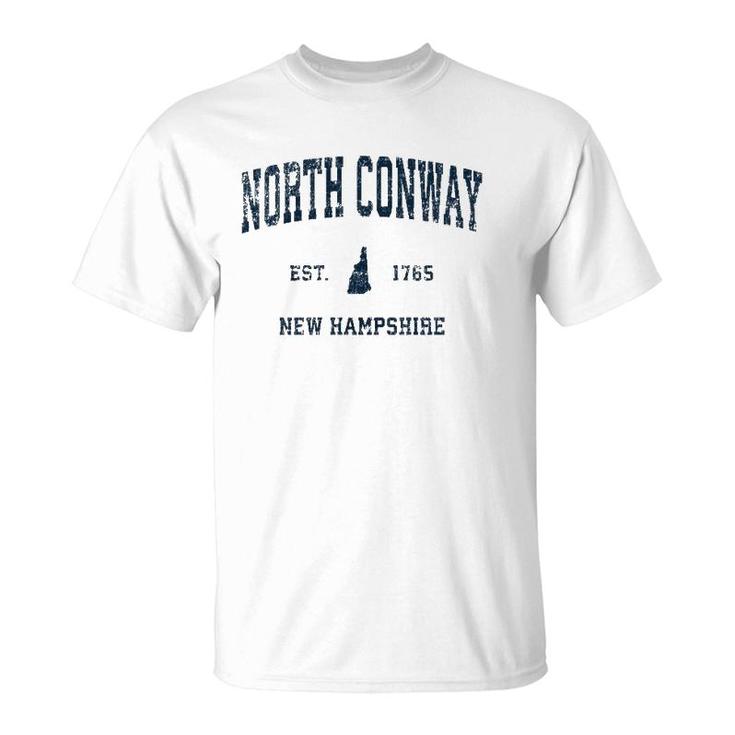 North Conway New Hampshire Nh Vintage Sports Design Navy Pri T-Shirt