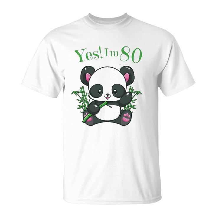 Panda 80Th Birthday Gift Birthday Outfit 80 Ver2 T-Shirt