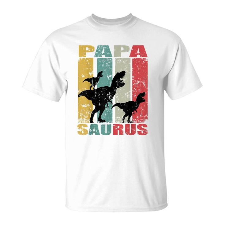 Papasaurus Rex Dinosaur Baby Dino Twin Family Papa Saurus  T-Shirt
