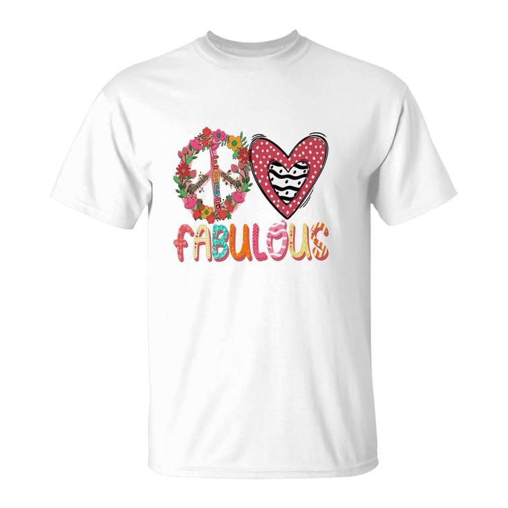 Peace Love Fabulous Symbol Idea For Grandma New T-Shirt