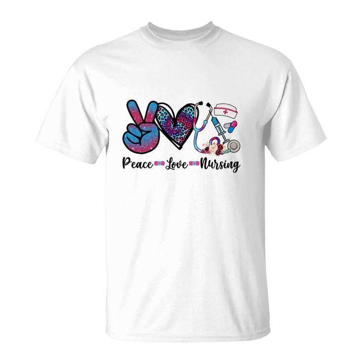 Peace Love Nursing Graphics In The World New 2022 T-Shirt