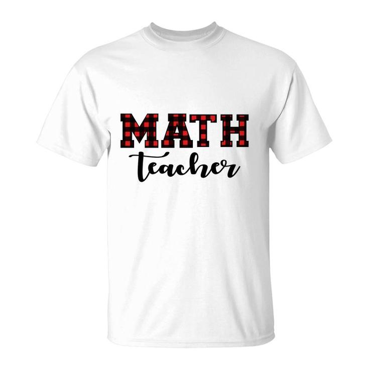 Plaid Math Teacher Cool Awesome Gifts T-Shirt