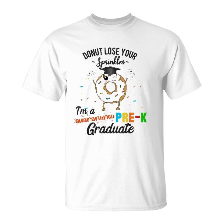 Pre-K Graduation Quarantine Graduate Funny Donut Preschool T-Shirt