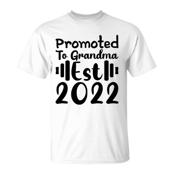 Promoted To Grandma 2022 Black Happy Mothers Day T-Shirt