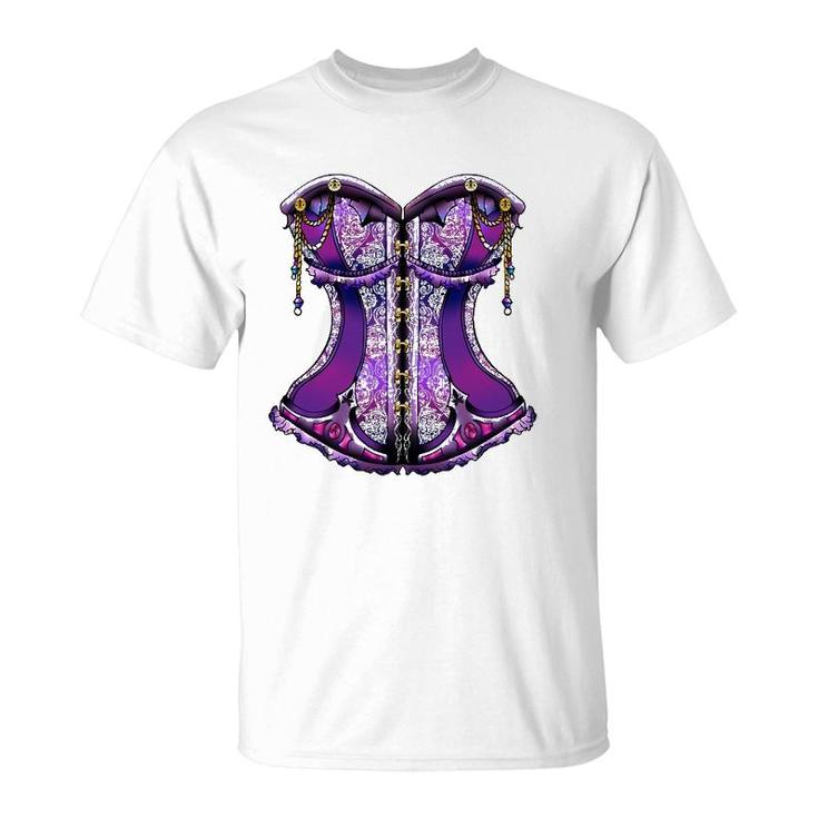 Purple Steampunk Corset Halloween Gift T-Shirt