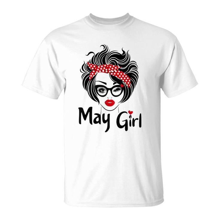 Queens Are Born In May Girl Cute May Birthday  Women  T-Shirt
