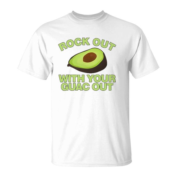 Rock Out With Your Guac Out Funny Avocado T-Shirt